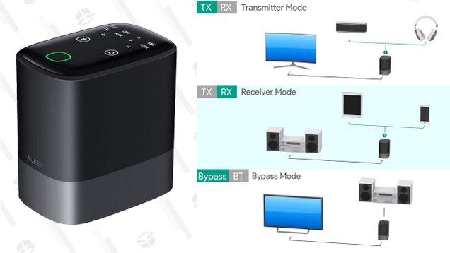 Aukey Bluetooth 5.0 Transmitter/Receiver | $50 | Amazon | Clip the $10 coupon